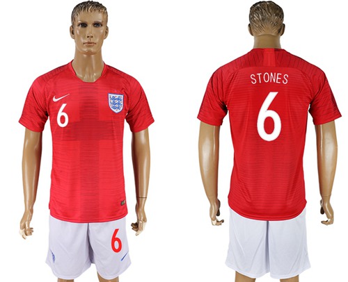 England #6 Stones Away Soccer Country Jersey